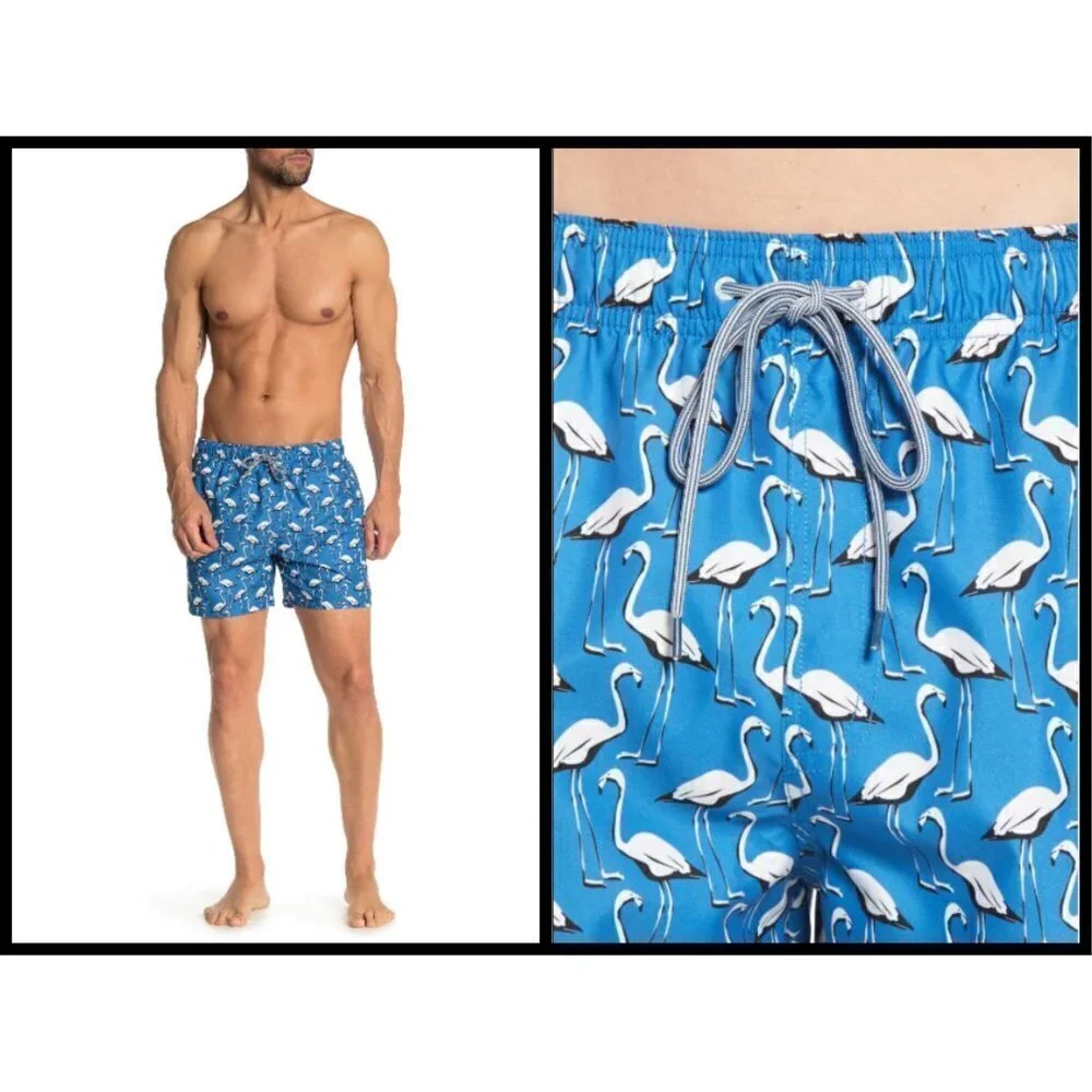 💕TED BAKER💕 Geo Flamingo Print Swim Shorts 2XL
